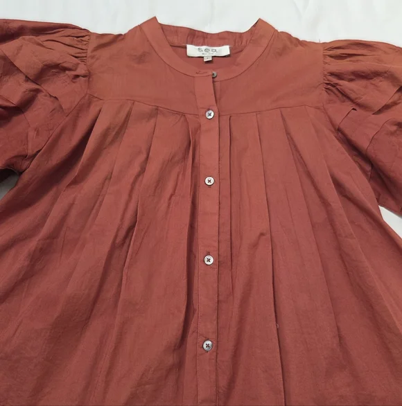 Sea New York Salome Puff Sleeve Top Sunset S - Picture 3 of 13